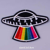 Pride Rainbow UFO Iron On Embroidered Patch